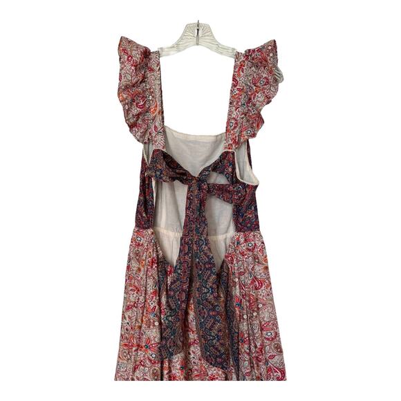 Haute Hippie flutter sleeve, tiered peasant-style maxi-dress size 14 - Picture 6 of 14